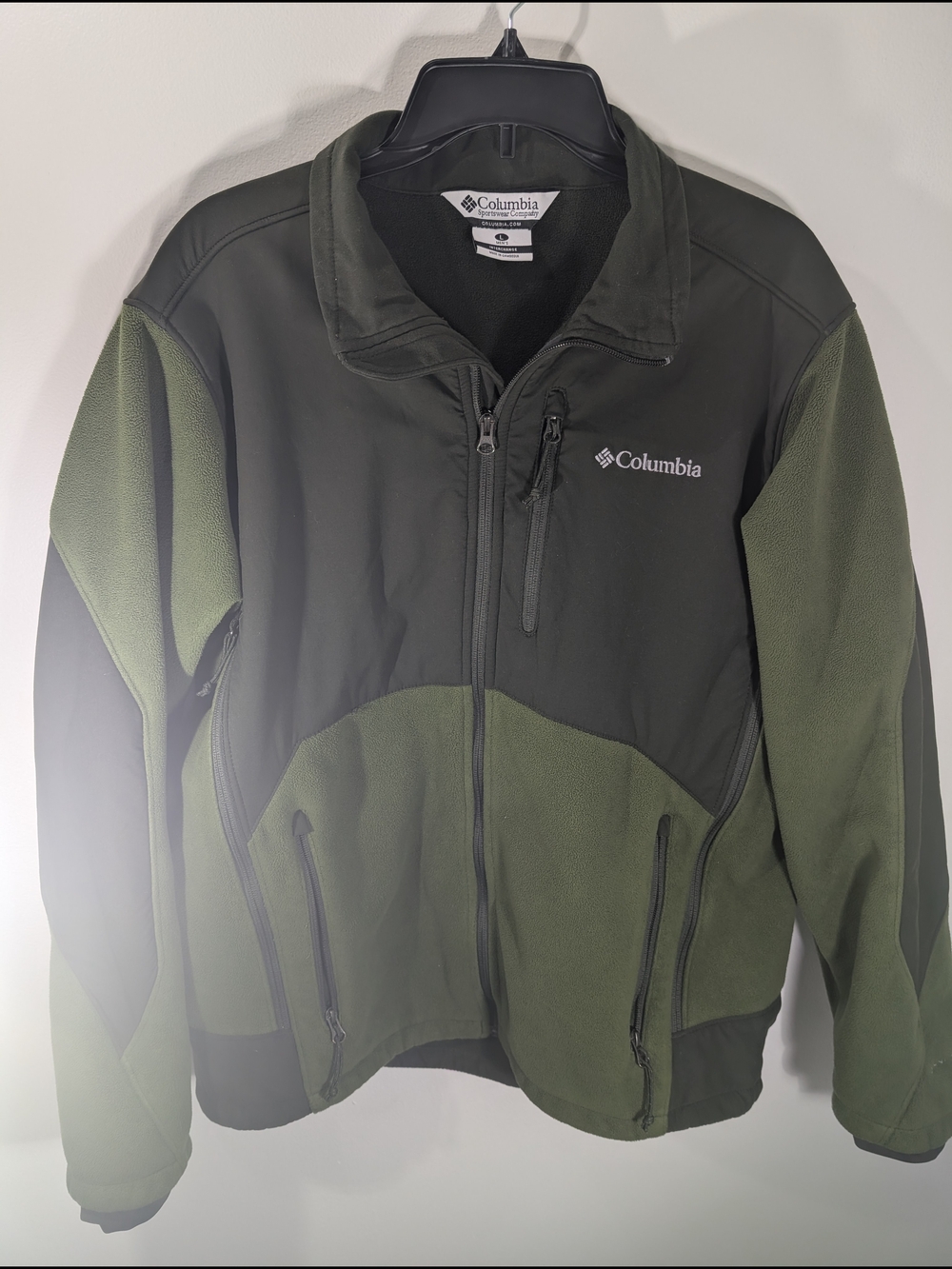 Columbia Men's Green Fleece & Softshell Jacket Large 0034